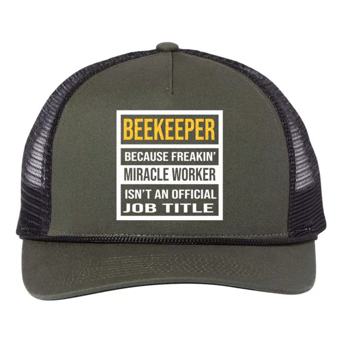 Beekeeper Because Miracle Worker Isn't An Job Title Gift Retro Rope Trucker Hat Cap