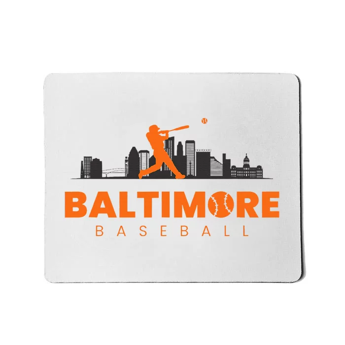 Baltimore Baseball Minimalist City Skyline Baseball Lover Mousepad