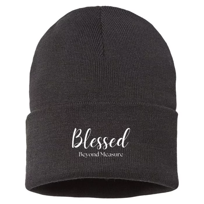 Blessed Beyond Measure Inspirational Christian Sustainable Knit Beanie