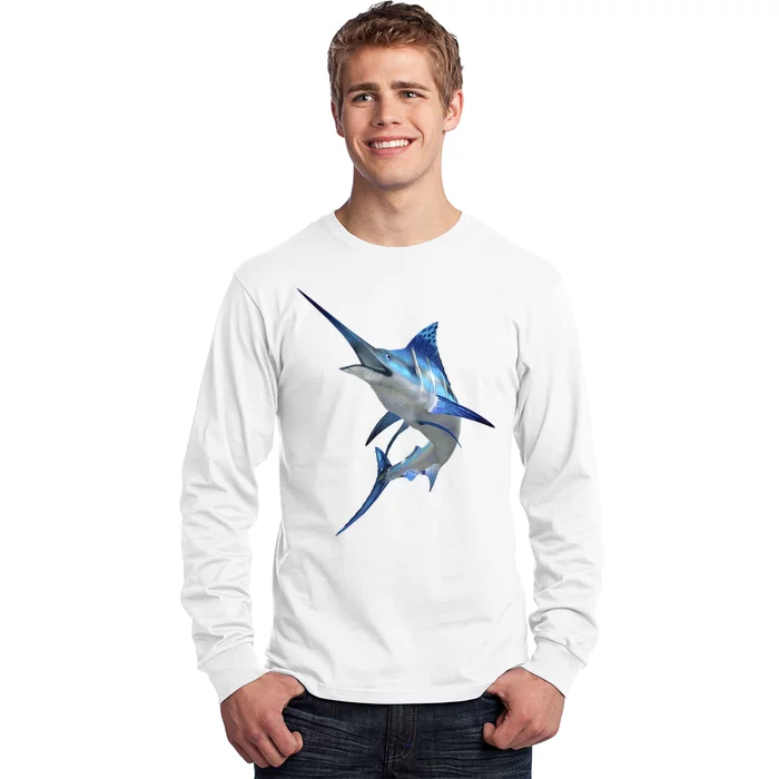 Beautiful Blue Marlin Fishing Long Sleeve Shirt