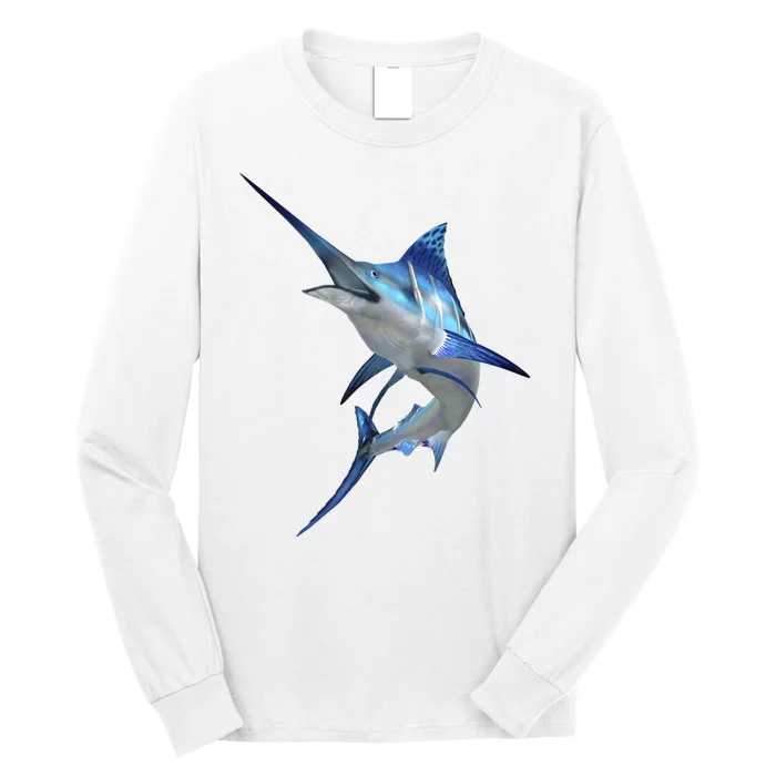 Beautiful Blue Marlin Fishing Long Sleeve Shirt