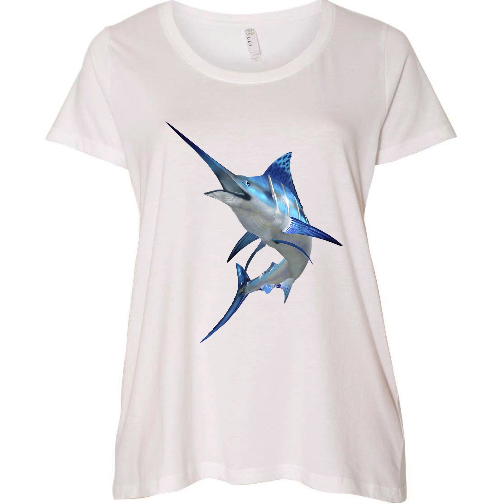 Beautiful Blue Marlin Fishing Women's Plus Size T-Shirt