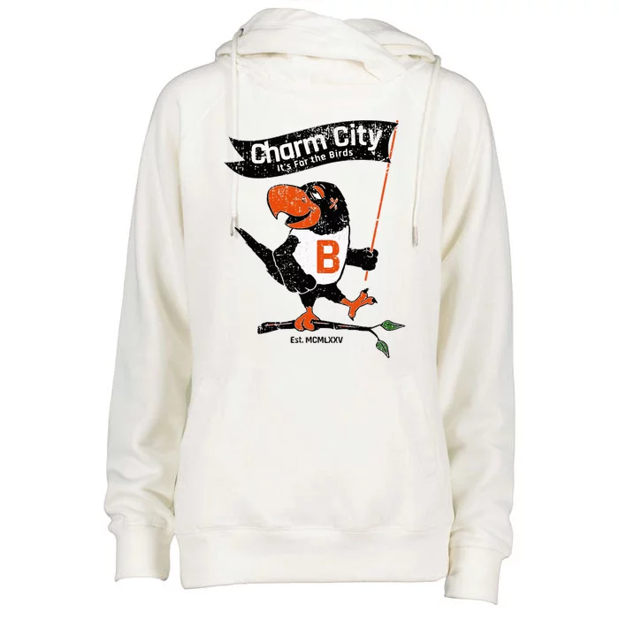 Baltimore Birds Maryland Charm City Pride Womens Funnel Neck Pullover Hood