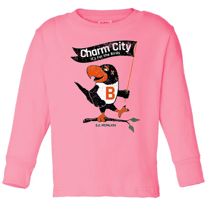 Baltimore Birds Maryland Charm City Pride Toddler Long Sleeve Shirt