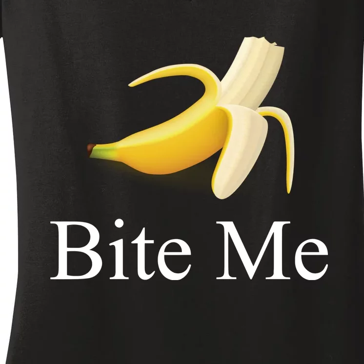 Banana Bite Me Women's V-Neck T-Shirt