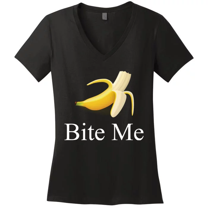 Banana Bite Me Women's V-Neck T-Shirt