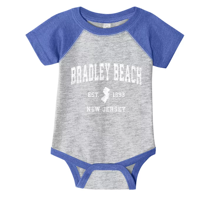 Bradley Beach New Jersey Nj Vintage Athletic Sports Infant Baby Jersey Bodysuit