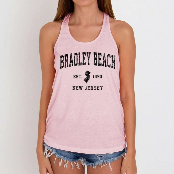 Bradley Beach New Jersey Nj Vintage Athletic Sports Women's Knotted Racerback Tank