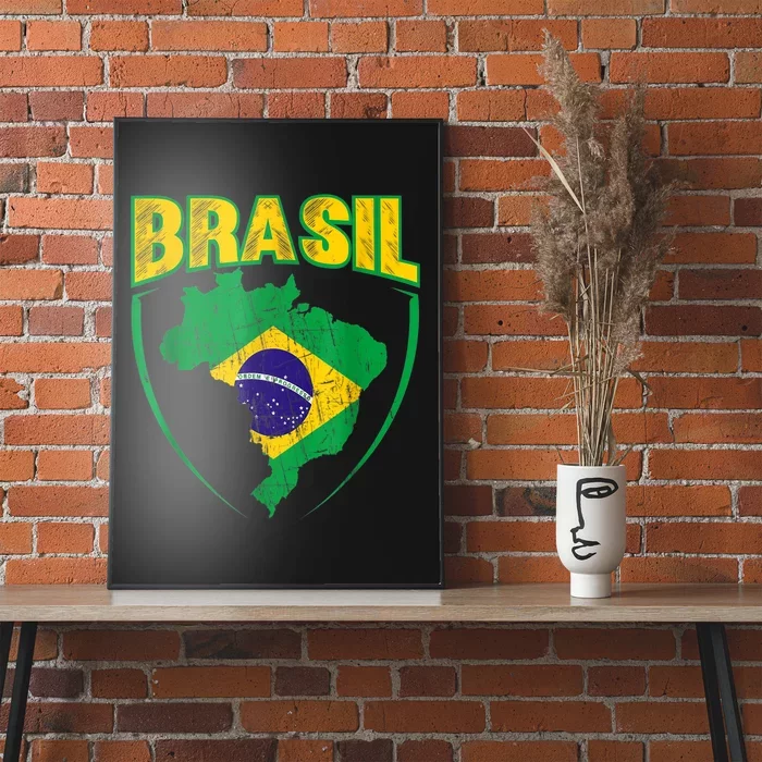 Brasil Brazilian national flag Soccer Jersey Football Poster