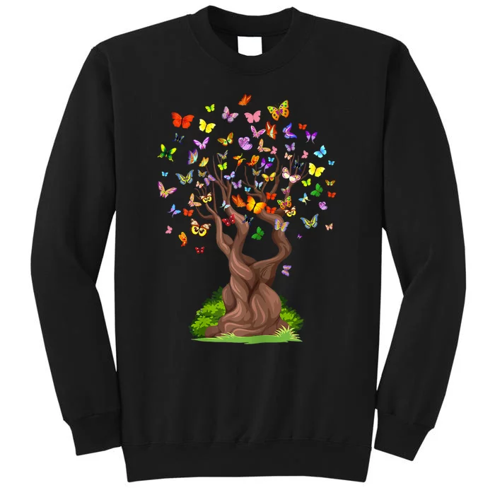 Butterflytree Beautiful Nature Lover Butterfly Tall Sweatshirt