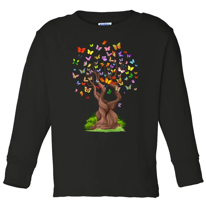 Butterflytree Beautiful Nature Lover Butterfly Toddler Long Sleeve Shirt