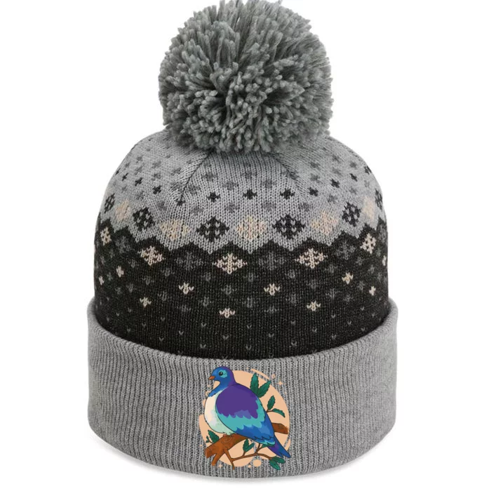 Blue Bird Nature Art The Baniff Cuffed Pom Beanie