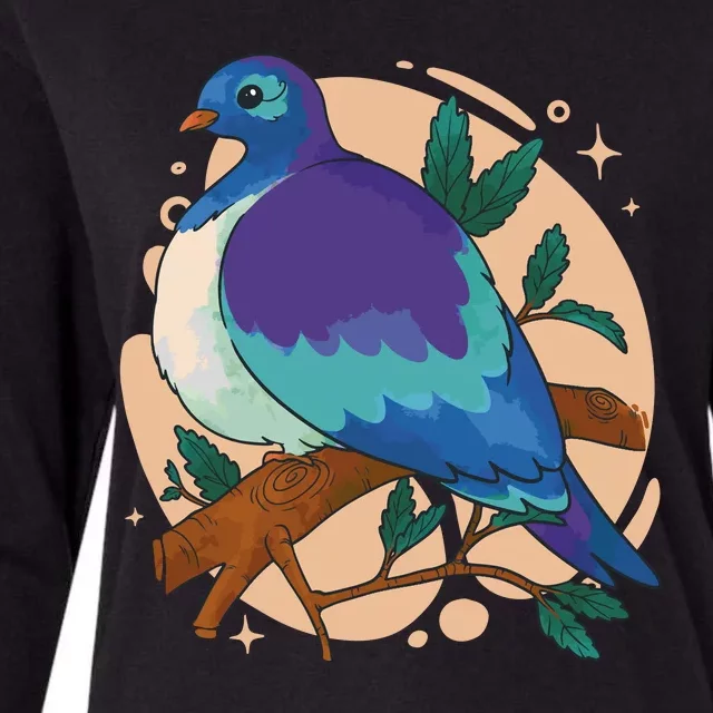 Blue Bird Nature Art Womens Cotton Relaxed Long Sleeve T-Shirt