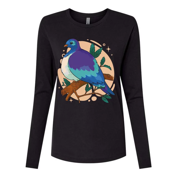 Blue Bird Nature Art Womens Cotton Relaxed Long Sleeve T-Shirt