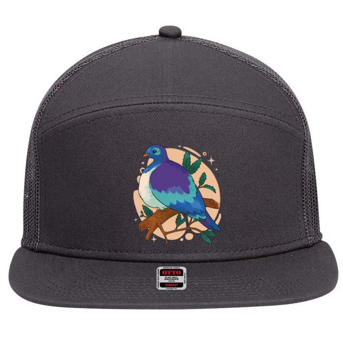 Blue Bird Nature Art 7 Panel Mesh Trucker Snapback Hat