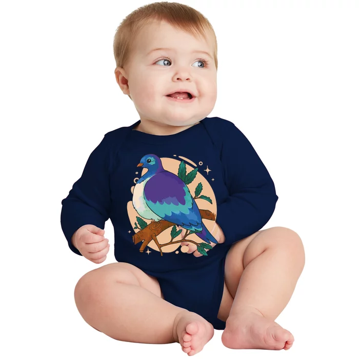 Blue Bird Nature Art Baby Long Sleeve Bodysuit