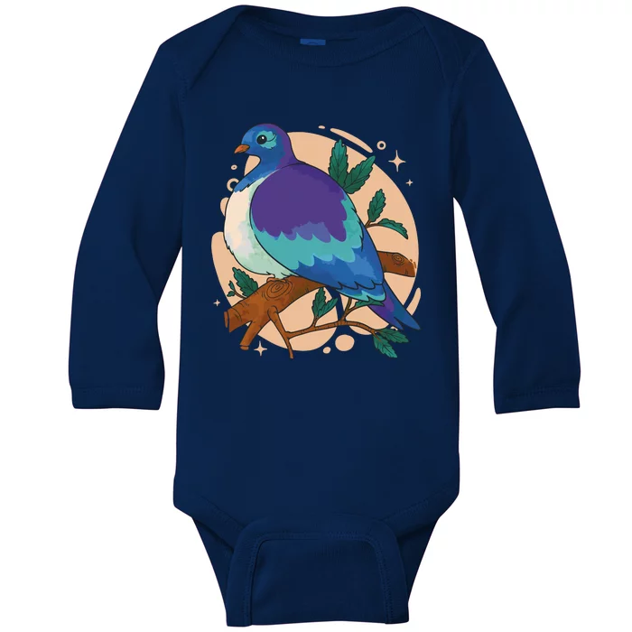 Blue Bird Nature Art Baby Long Sleeve Bodysuit