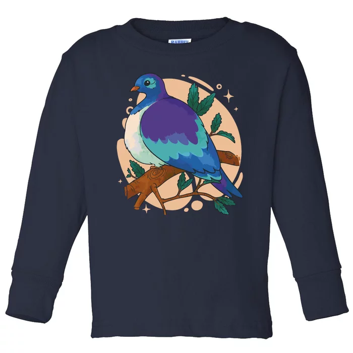 Blue Bird Nature Art Toddler Long Sleeve Shirt