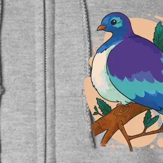 Blue Bird Nature Art Full Zip Hoodie