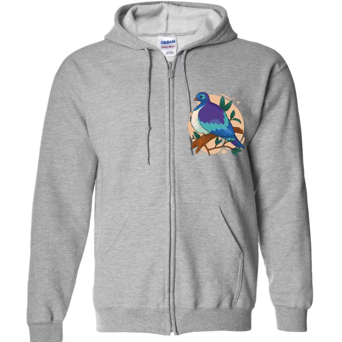 Blue Bird Nature Art Full Zip Hoodie