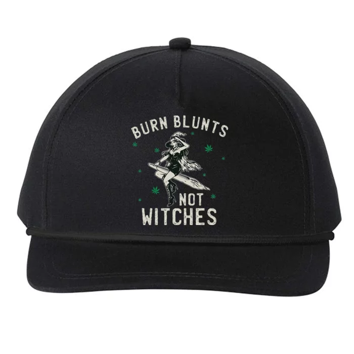 Burn Blunts Not Witches Funny Marijuana Weed Smoker Stoner Snapback Five-Panel Rope Hat