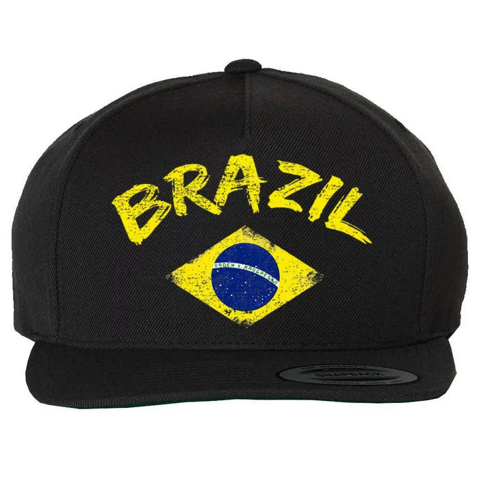 Brasil Brazilian National Flag Soccer Jersey Football Wool Snapback Cap