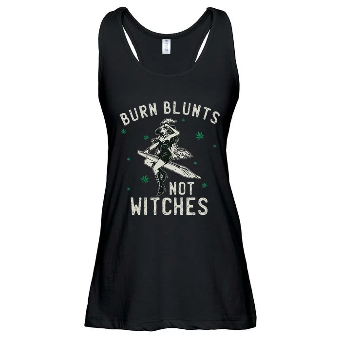 Burn Blunts Not Witches Funny Marijuana Weed Smoker Stoner Ladies Essential Flowy Tank