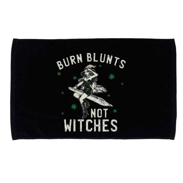 Burn Blunts Not Witches Funny Marijuana Weed Smoker Stoner Microfiber Hand Towel