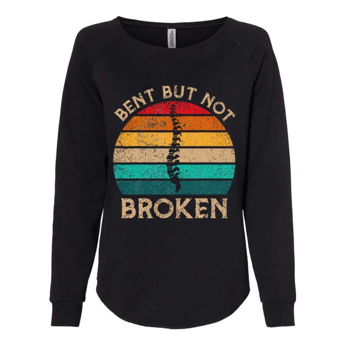 Bent But Not Broken Retro Scoliosis Awareness Warrior Womens California Wash Sweatshirt