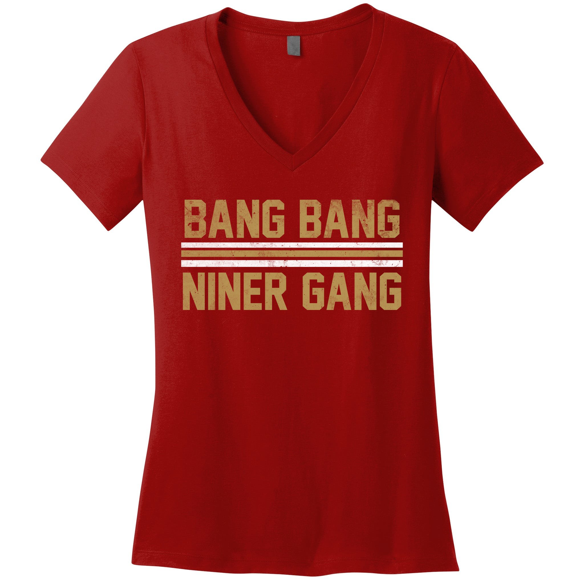 BANG BANG NINER GANG Vintage V-Neck T-Shirt - Customon