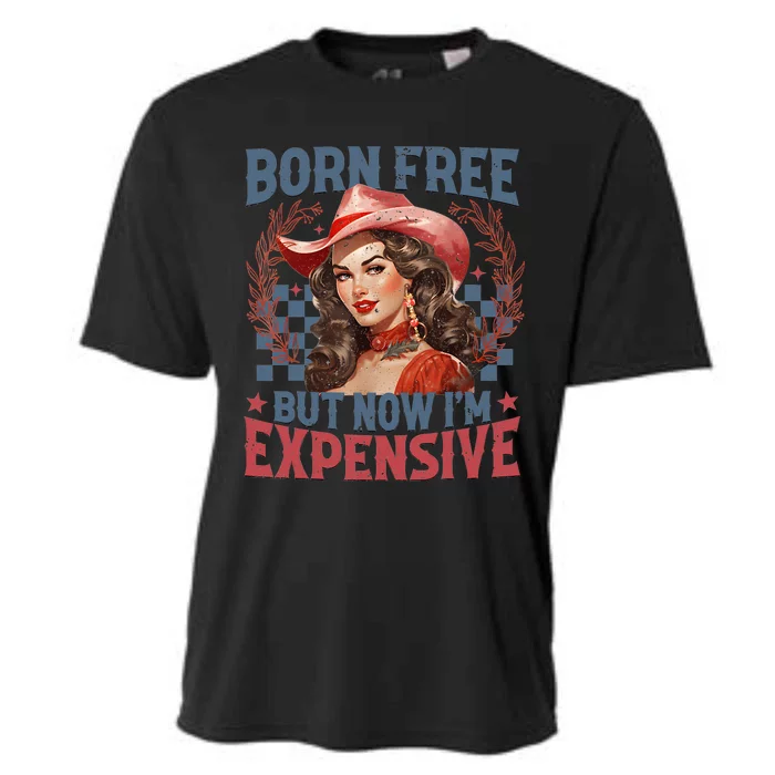 Bornfree But Now Im Expensive Retro 4th Of July Women Girl Cooling Performance Crew T-Shirt