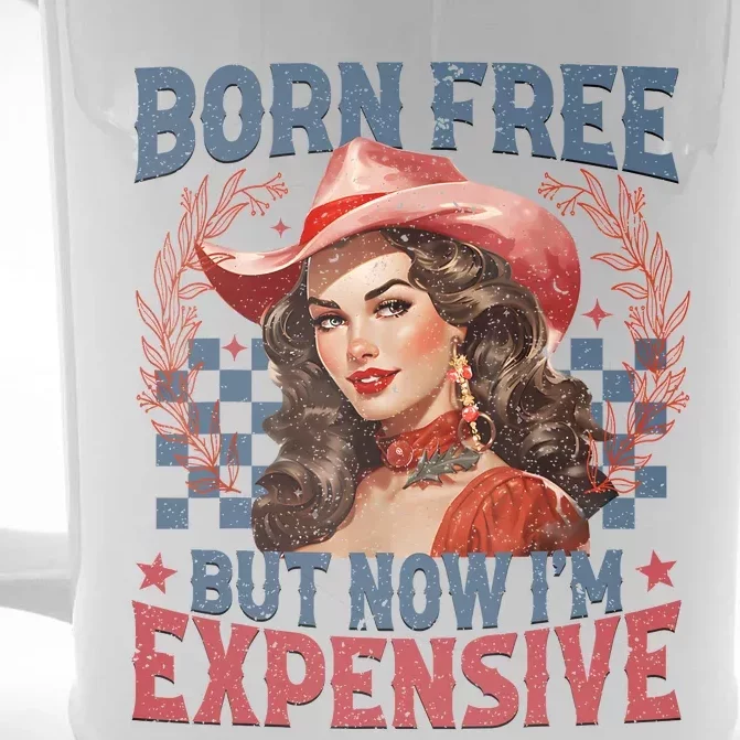 Bornfree But Now Im Expensive Retro 4th Of July Women Girl Front & Back Beer Stein