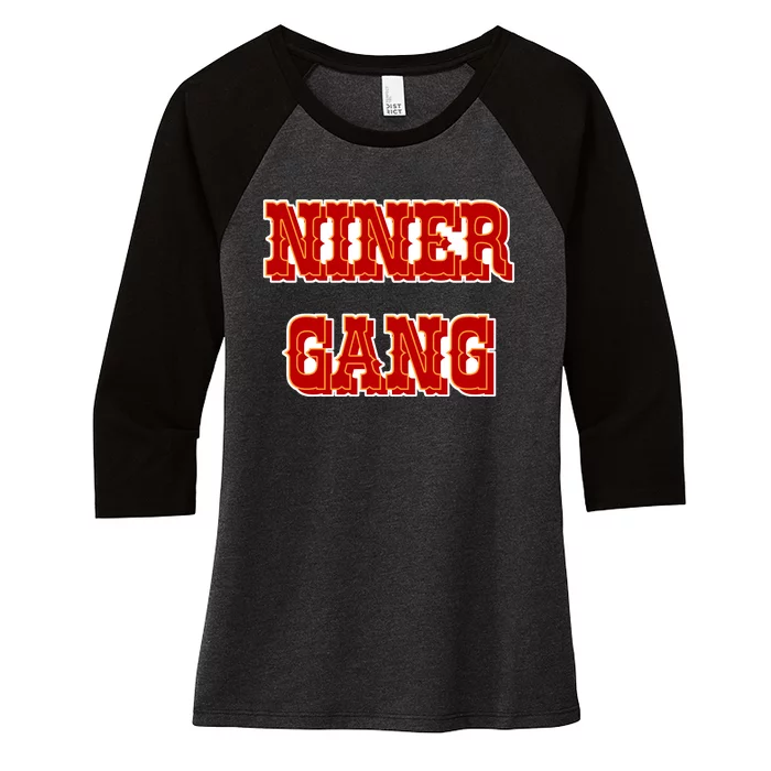 Bang Bang Niner Gang San Francisco Women's Tri-Blend 3/4-Sleeve Raglan Shirt