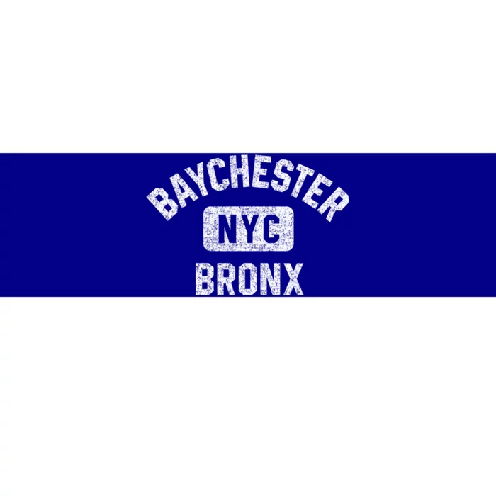 Baychester Bronx Nyc Gym Style Distressed White Print Gift Bumper Sticker