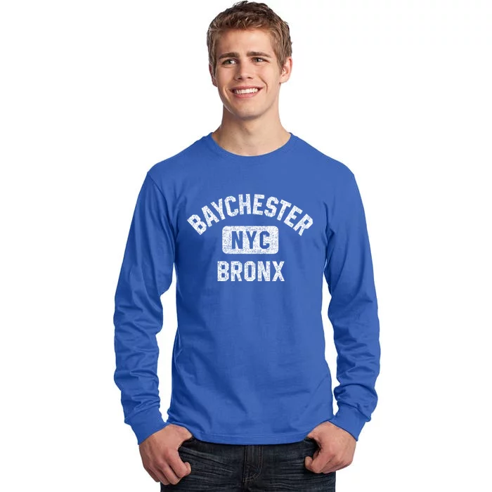 Baychester Bronx Nyc Gym Style Distressed White Print Gift Tall Long Sleeve T-Shirt