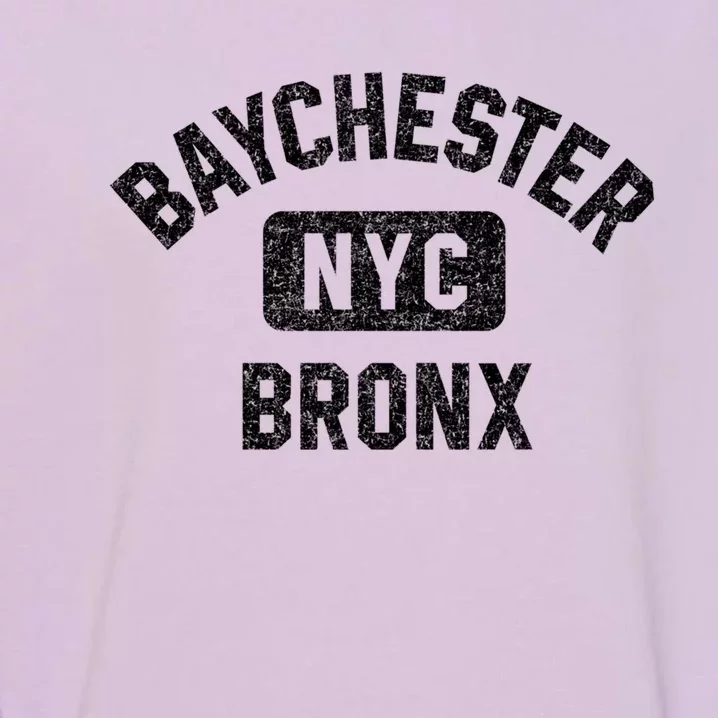 Baychester Bronx Nyc Gym Style Distressed White Print Gift Garment-Dyed Sweatshirt