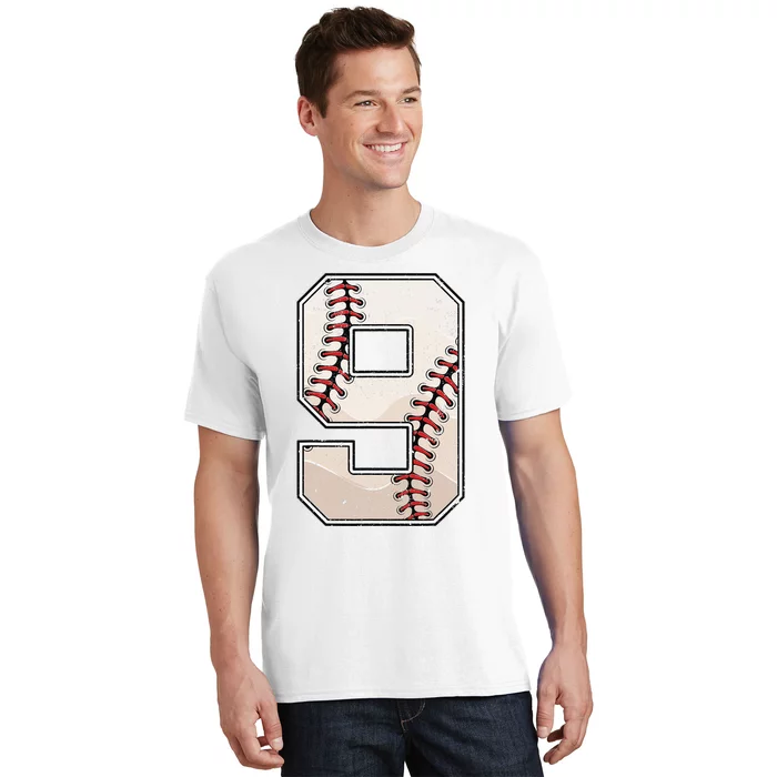 Baseball Birthday Nine 9 Years Old Ninth 9th Bday Party T-Shirt