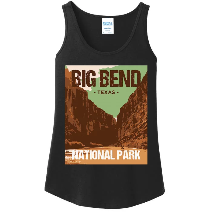 Big Bend National Park Texas Poster Design Ladies Essential Tank