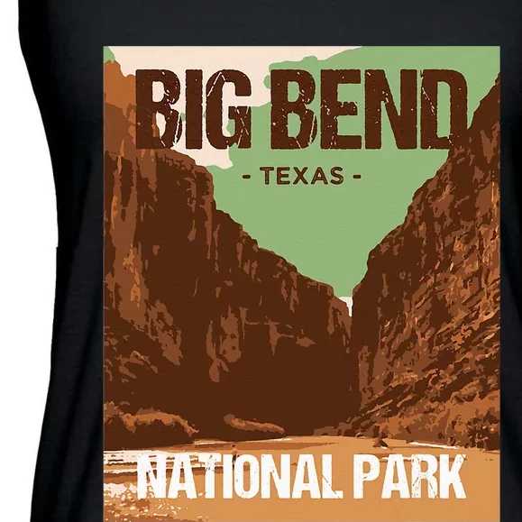 Big Bend National Park Texas Poster Design Ladies Essential Flowy Tank