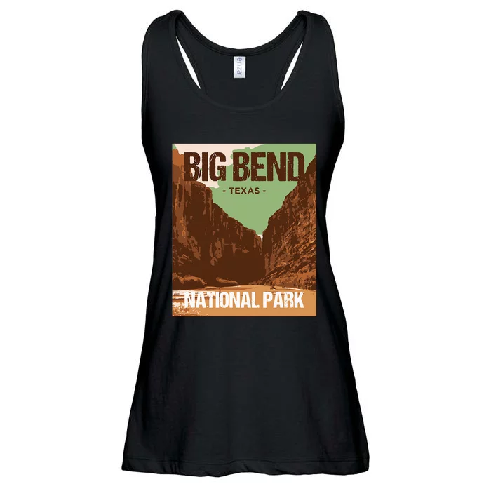 Big Bend National Park Texas Poster Design Ladies Essential Flowy Tank