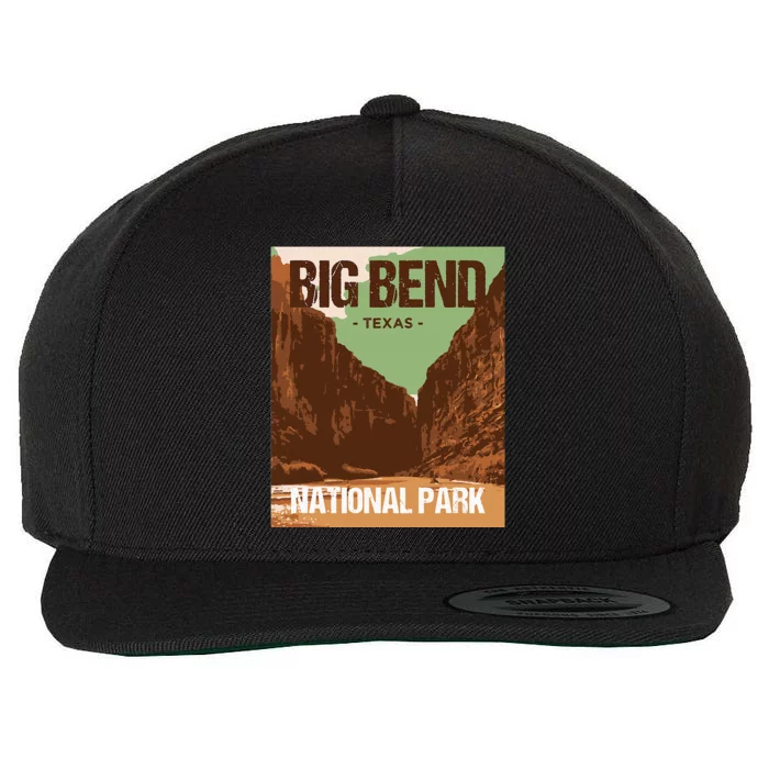 Big Bend National Park Texas Poster Design Wool Snapback Cap