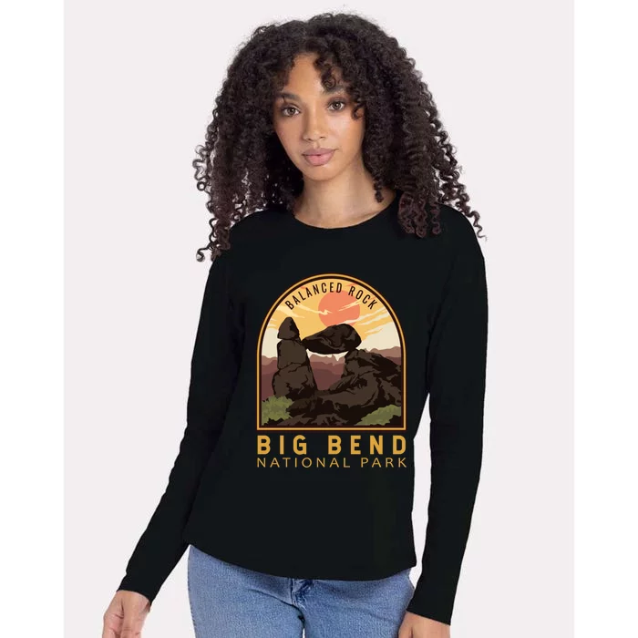 Big Bend National Park Balanced Rock Vintage Emblem Womens Cotton Relaxed Long Sleeve T-Shirt