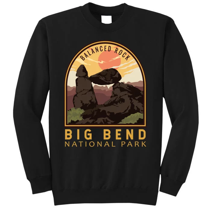 Big Bend National Park Balanced Rock Vintage Emblem Tall Sweatshirt