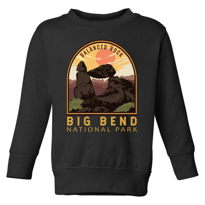 Big Bend National Park Balanced Rock Vintage Emblem Toddler Sweatshirt