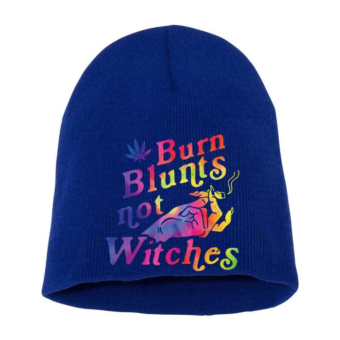 Burn Blunts Not Witches Weed Funny Gift Short Acrylic Beanie