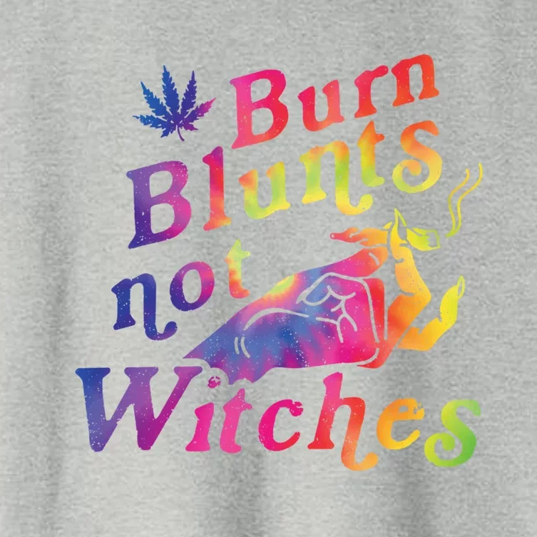 Burn Blunts Not Witches Weed Funny Gift Women's Crop Top Tee