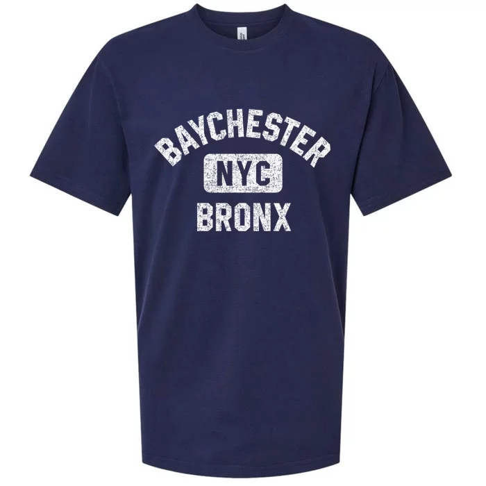 Baychester Bronx Nyc Gym Style Distressed White Print Meaningful Gift Sueded Cloud Jersey T-Shirt