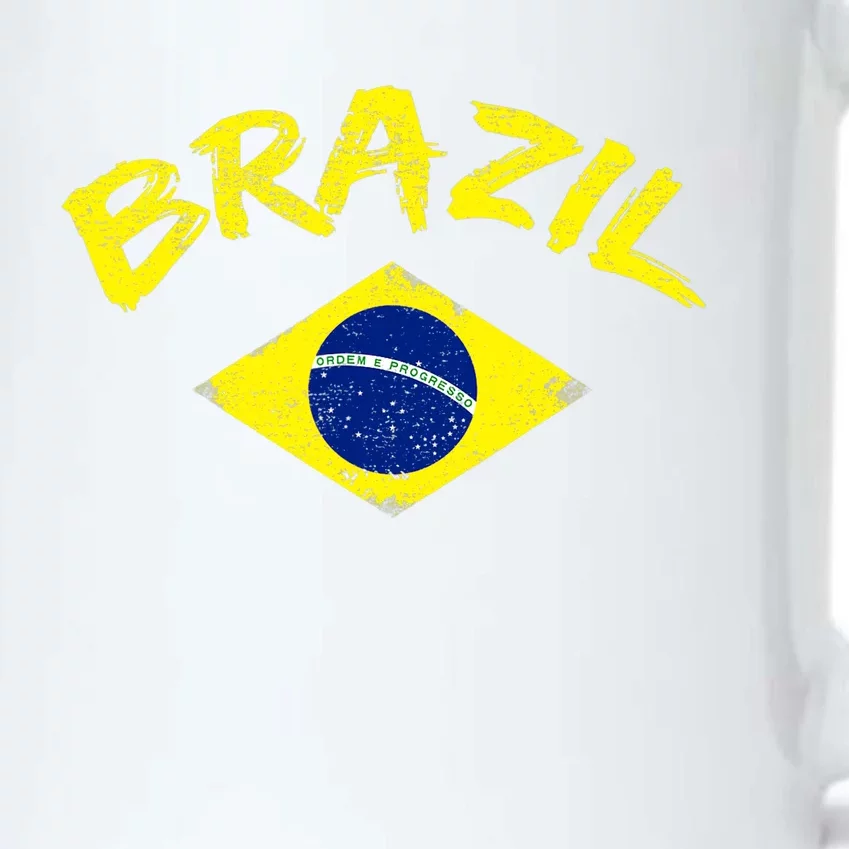 Brasil Brazilian National Flag Soccer Jersey Football Black Color Changing Mug