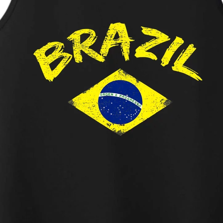 Brasil Brazilian National Flag Soccer Jersey Football Performance Tank