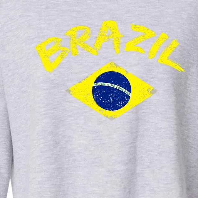 Brasil Brazilian National Flag Soccer Jersey Football Cropped Pullover Crew